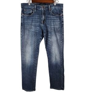 Lucky Brand 221 Straight Leg Mens Jeans Medium Wash Blue Denim 34x32